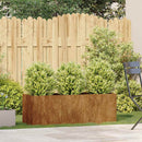 vidaXL növénytartó rozsdás 120x40x40 cm időjárásálló acélból