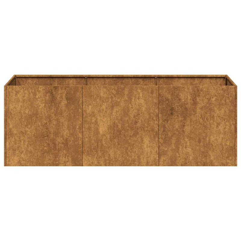 vidaXL növénytartó rozsdás 120x40x40 cm időjárásálló acélból