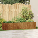 vidaXL növénytartó rozsdás 200x40x40 cm időjárásálló acélból