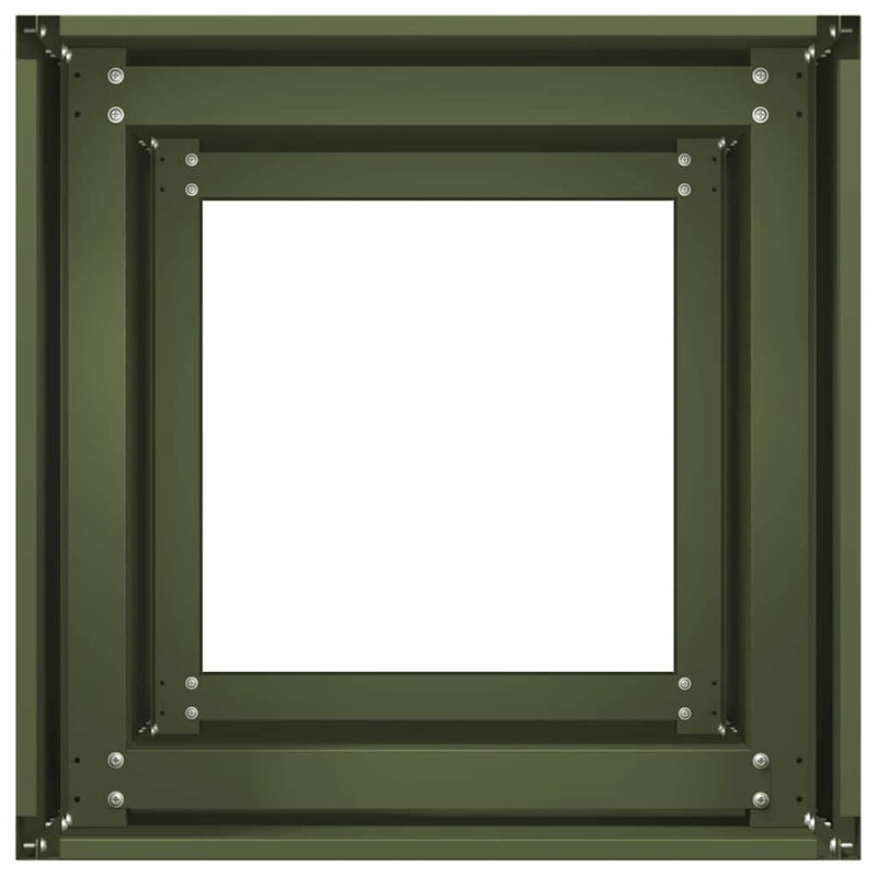 vidaXL Növénytartó olívazöld 40x40x80 cm Hidegen hengerelt acélból