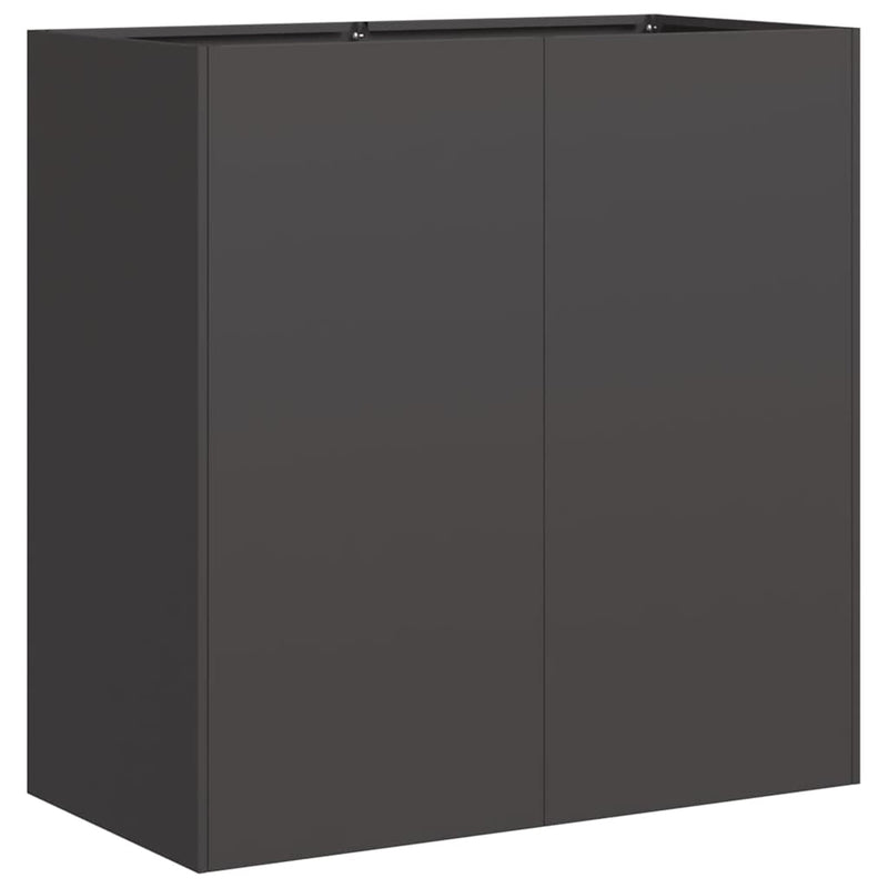 vidaXL fekete hidegen hengerelt acél növénytartó 80x40x80 cm