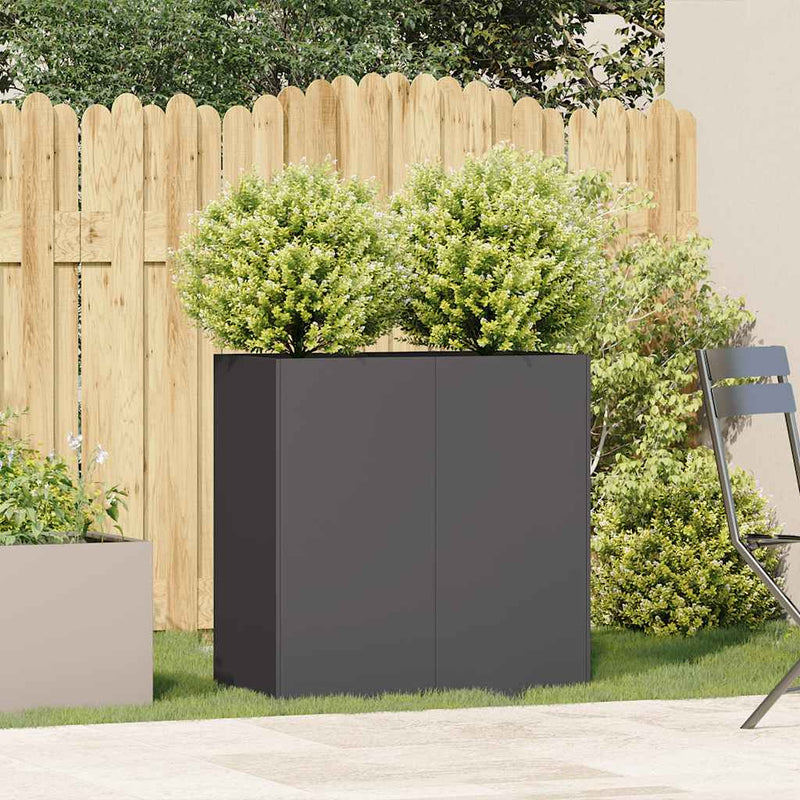 vidaXL fekete hidegen hengerelt acél növénytartó 80x40x80 cm