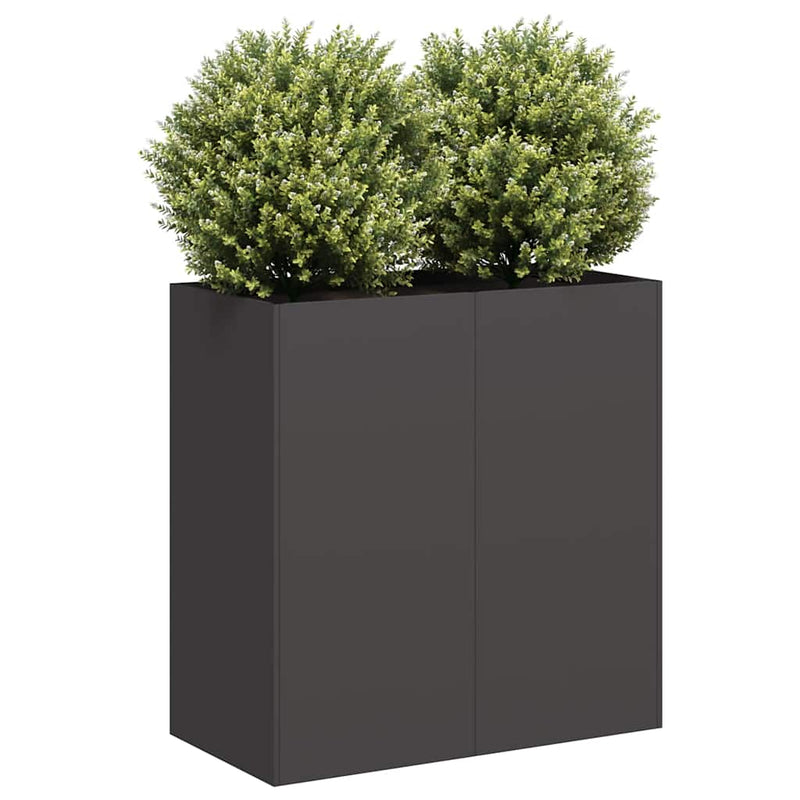 vidaXL fekete hidegen hengerelt acél növénytartó 80x40x80 cm