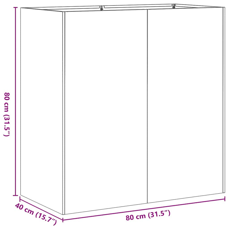 vidaXL növénytartó antracitszürke 80x40x80 cm hidegen hengerelt acél