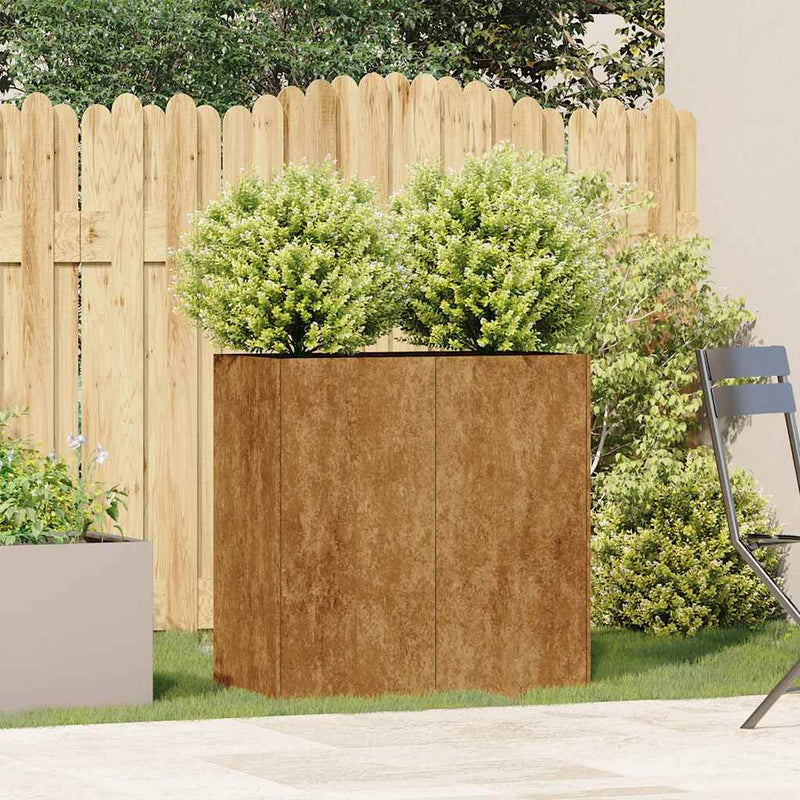 vidaXL ültető rozsdás 80x40x80 cm időjárásálló acélból