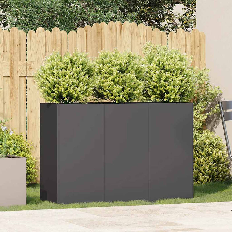 vidaXL ültetvény fekete 120x40x80 cm hidegen hengerelt acélból