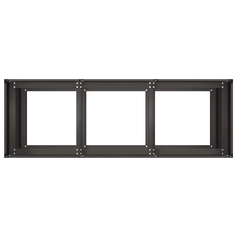vidaXL ültetvény fekete 120x40x80 cm hidegen hengerelt acélból