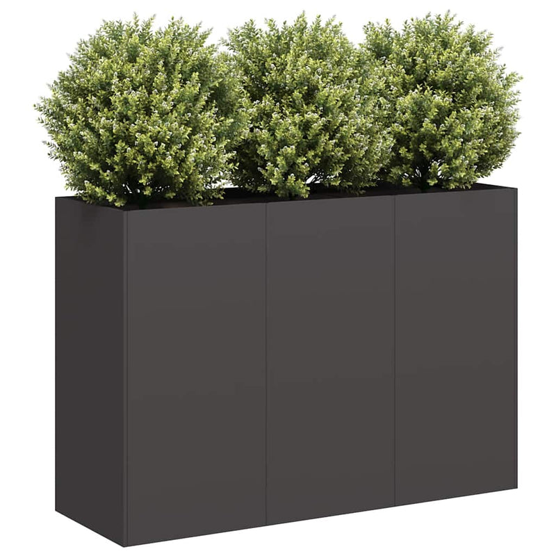 vidaXL ültetvény fekete 120x40x80 cm hidegen hengerelt acélból