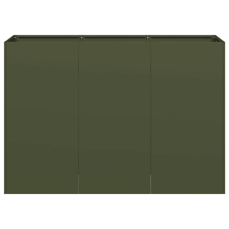 vidaXL ültetvény olívazöld 120x40x80 cm hidegen hengerelt acélból