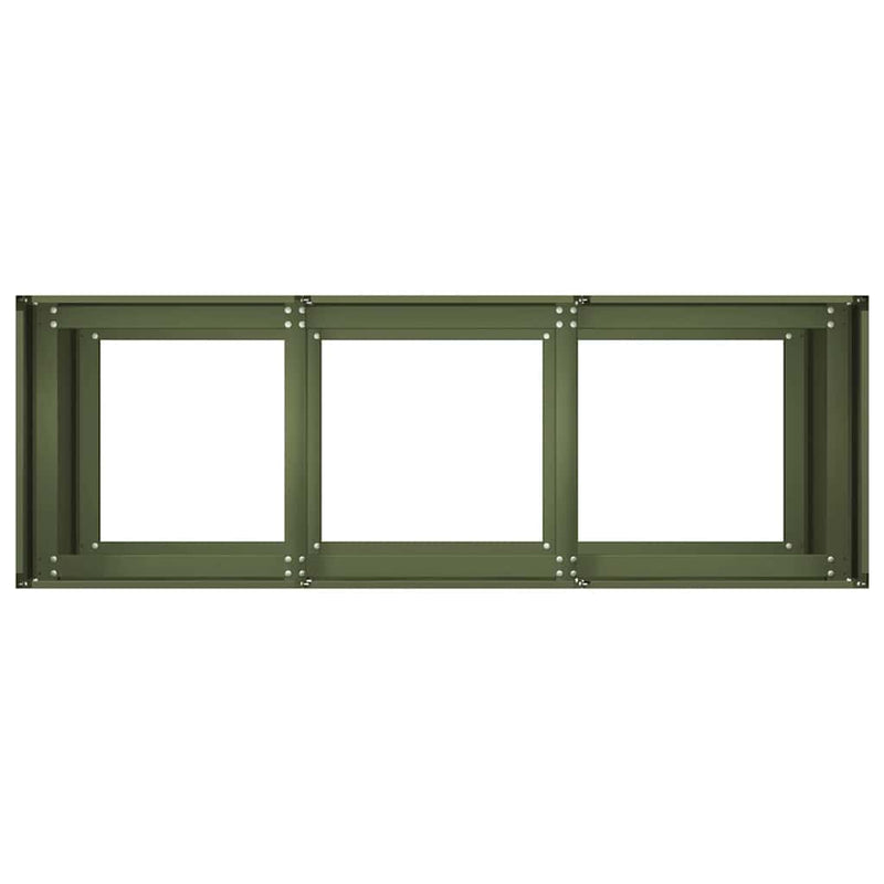 vidaXL ültetvény olívazöld 120x40x80 cm hidegen hengerelt acélból