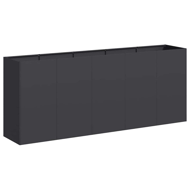 vidaXL ültetvény fekete 200x40x80 cm hidegen hengerelt acélból
