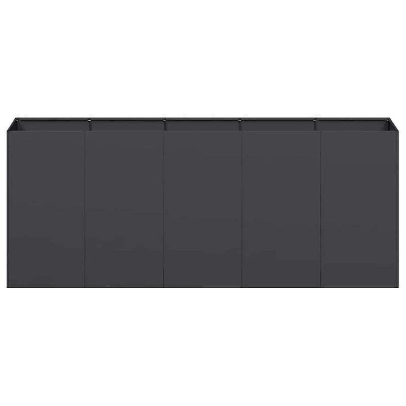 vidaXL ültetvény fekete 200x40x80 cm hidegen hengerelt acélból