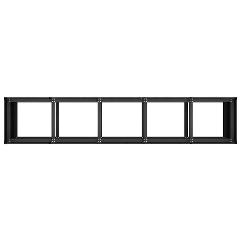 vidaXL ültetvény fekete 200x40x80 cm hidegen hengerelt acélból