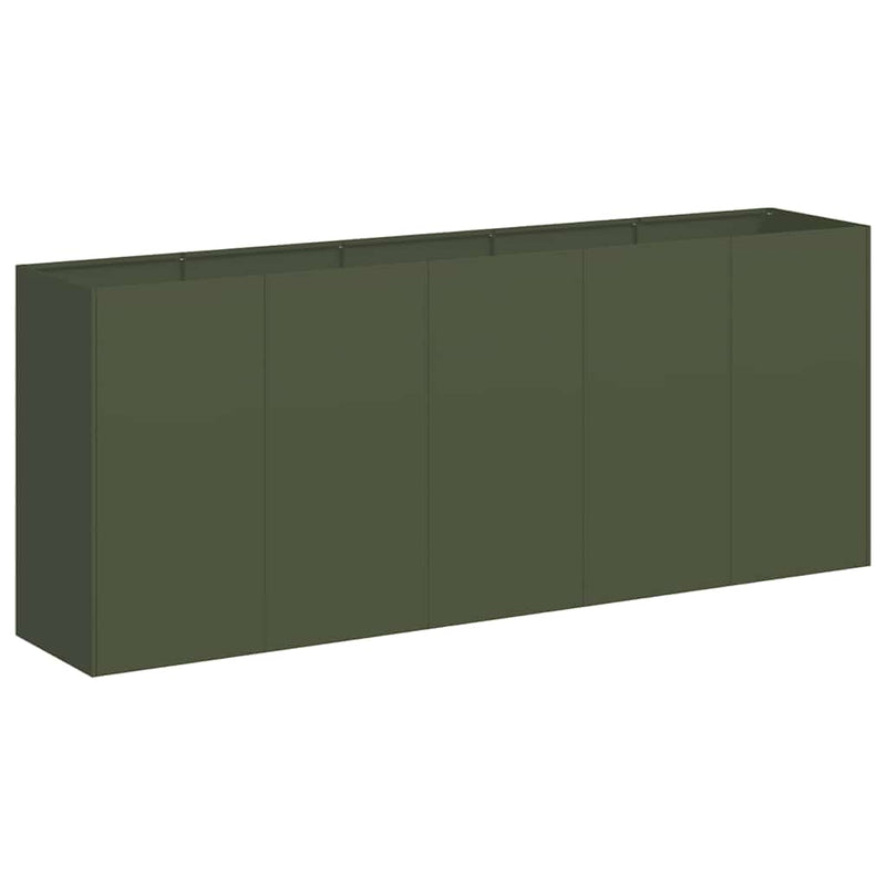 vidaXL ültetvény olajzöld 200x40x80 cm hidegen hengerelt acélból