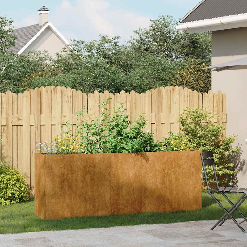 vidaXL ültető rozsdás 200x40x80 cm időjárásálló acélból