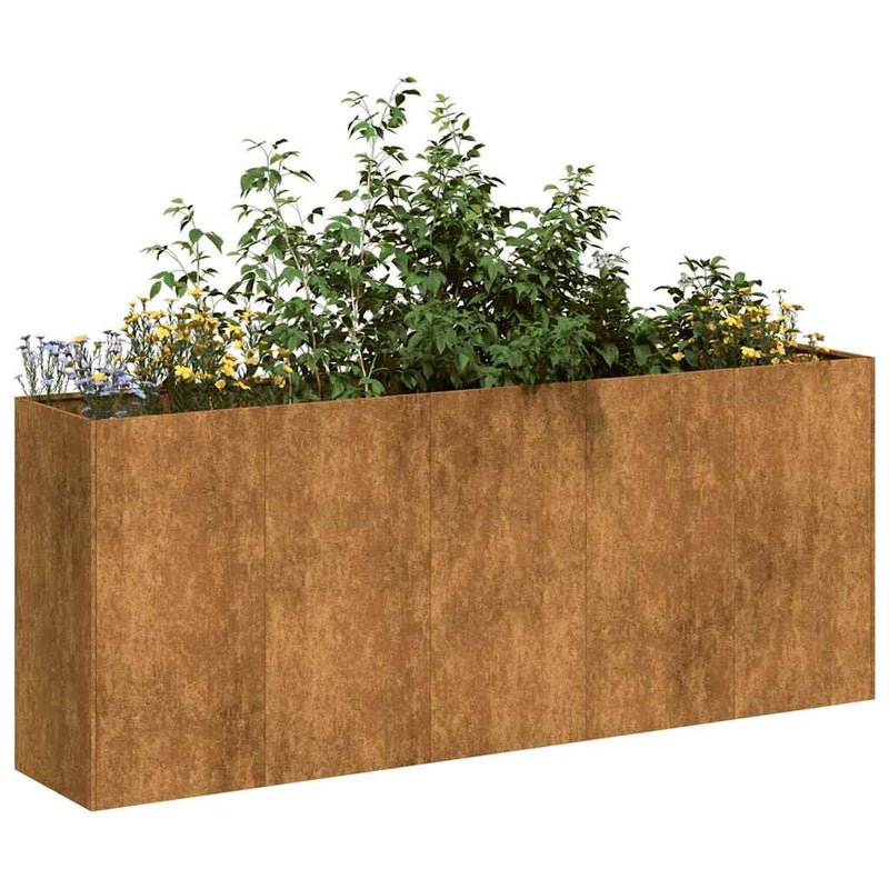 vidaXL ültető rozsdás 200x40x80 cm időjárásálló acélból