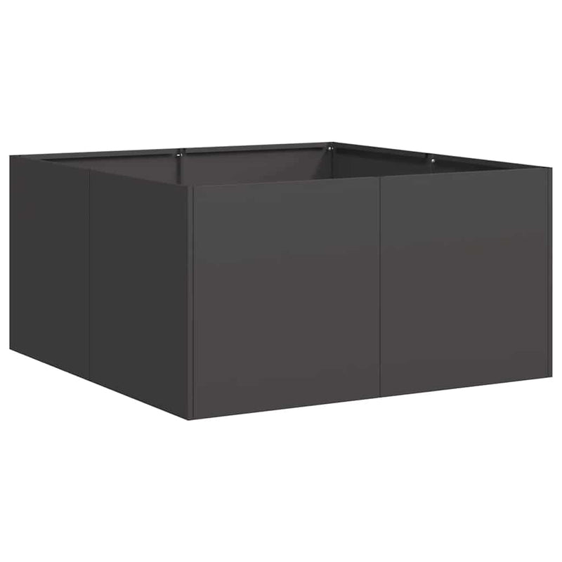 vidaXL fekete hidegen hengerelt acél növénytartó 80x80x40 cm