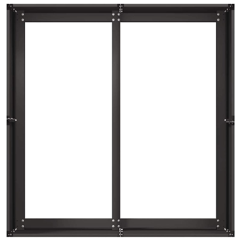 vidaXL fekete hidegen hengerelt acél növénytartó 80x80x40 cm