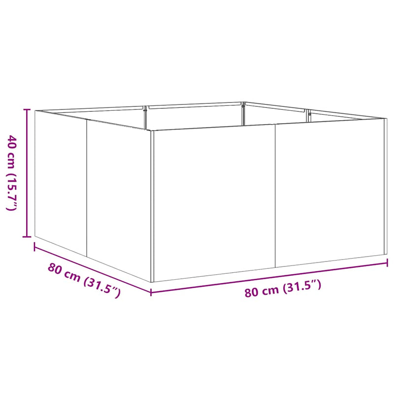 vidaXL növénytartó antracitszürke 80x80x40 cm hidegen hengerelt acél