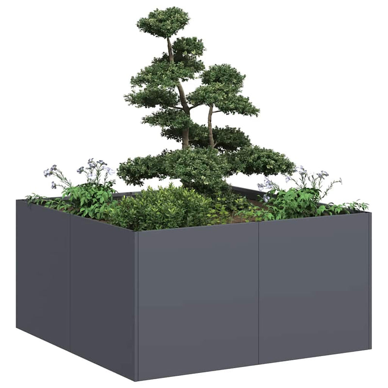 vidaXL növénytartó antracitszürke 80x80x40 cm hidegen hengerelt acél
