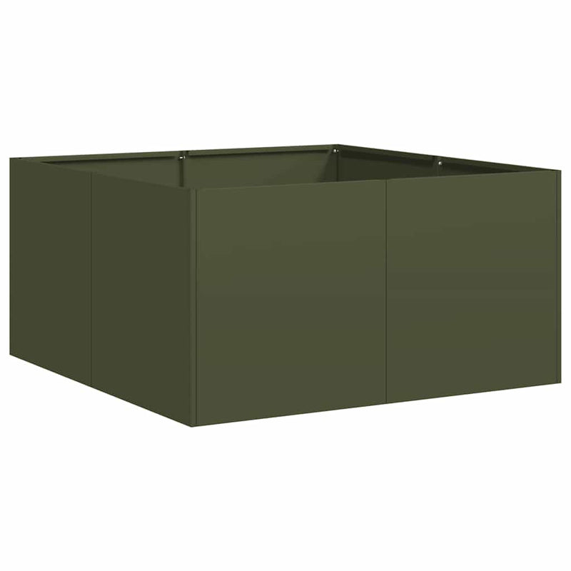 vidaXL növénytartó olívazöld 80x80x40 cm hidegen hengerelt acél