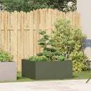 vidaXL növénytartó olívazöld 80x80x40 cm hidegen hengerelt acél