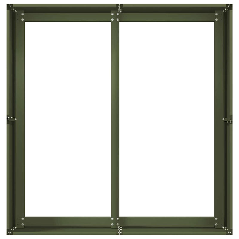 vidaXL növénytartó olívazöld 80x80x40 cm hidegen hengerelt acél