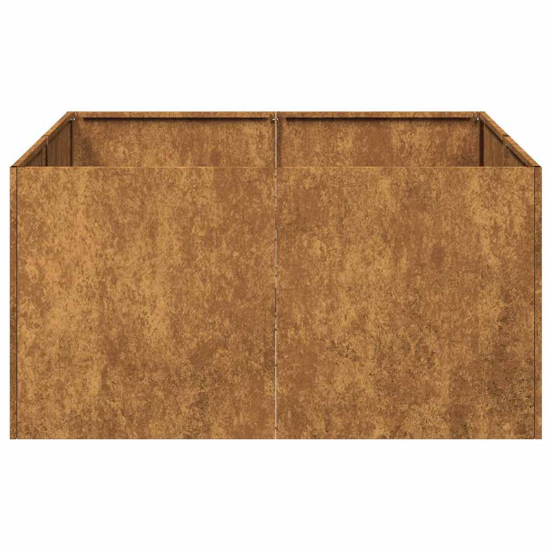 vidaXL ültető rozsdás 80x80x40 cm időjárásálló acélból
