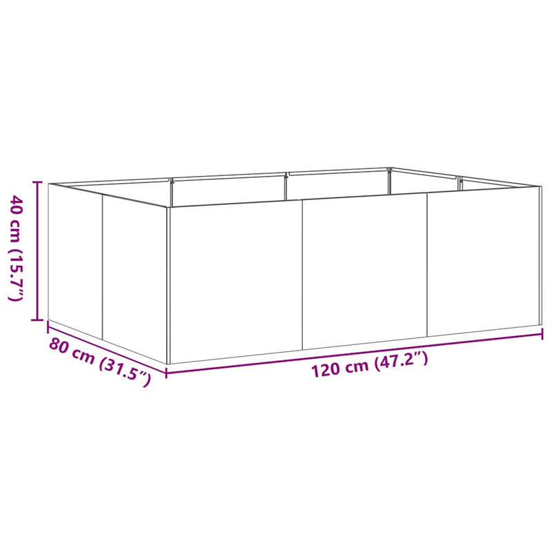 vidaXL növénytartó Fehér 120x80x40 cm Acél