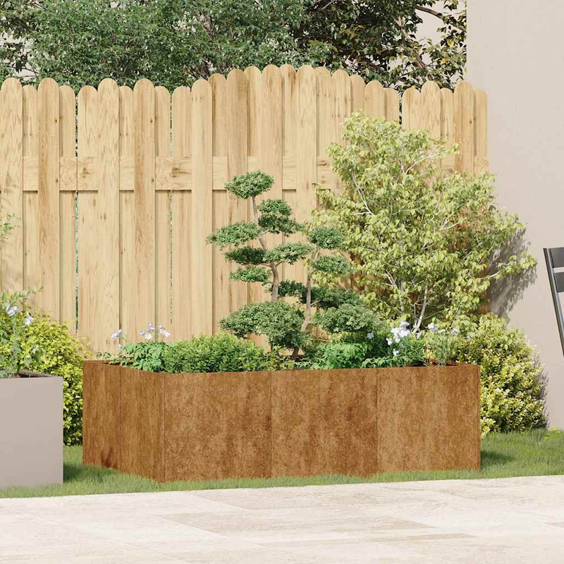 vidaXL ültető rozsdás 120x80x40 cm időjárásálló acélból