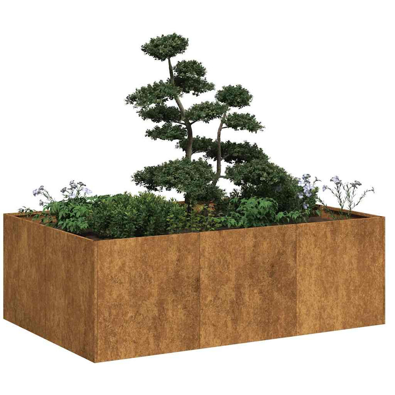 vidaXL ültető rozsdás 120x80x40 cm időjárásálló acélból