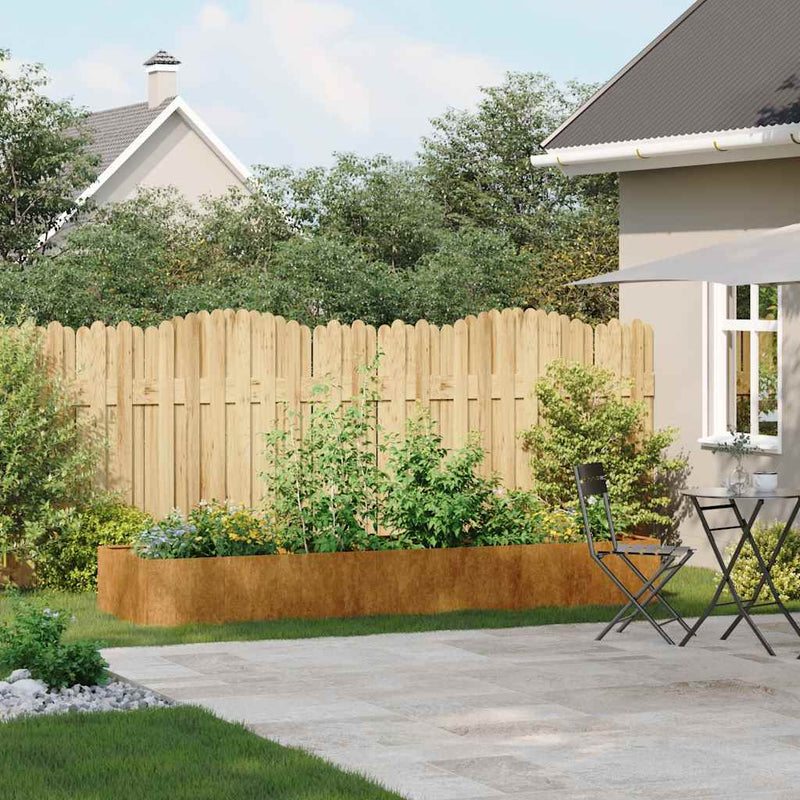 vidaXL időjárásálló acélból növénytartó rozsdás 280x80x40 cm