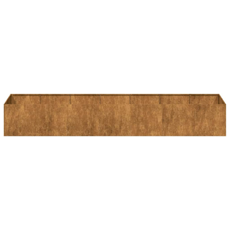 vidaXL időjárásálló acélból növénytartó rozsdás 280x80x40 cm