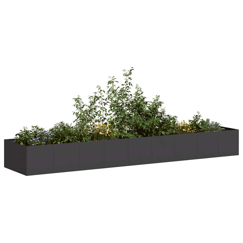 vidaXL ültetőtartó Fekete 360x80x40 cm Acél