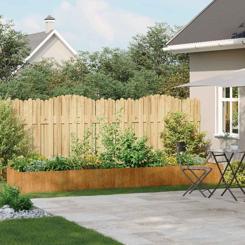 vidaXL ültető rozsdás 360x80x40 cm időjárásálló acélból