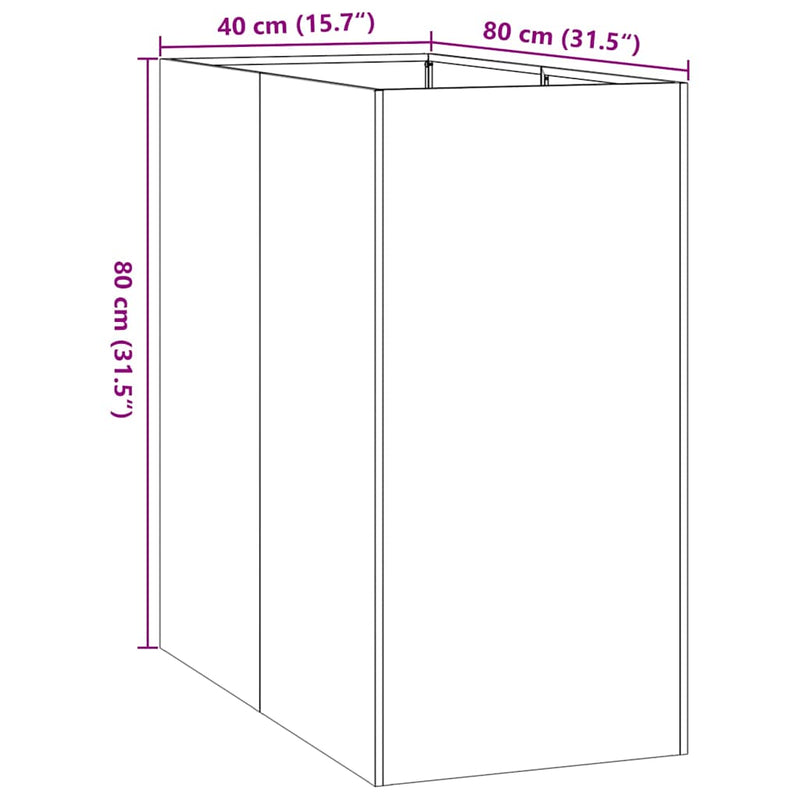 vidaXL fehér acél növénytartó 40x80x80 cm