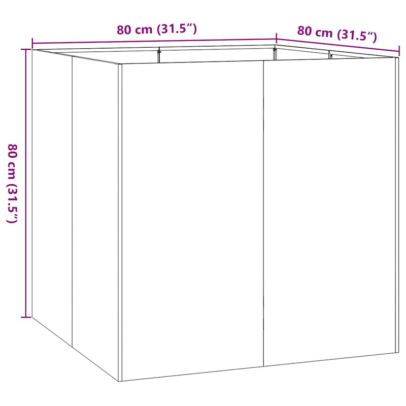 vidaXL antracitszürke acél növénytartó 80x80x80 cm