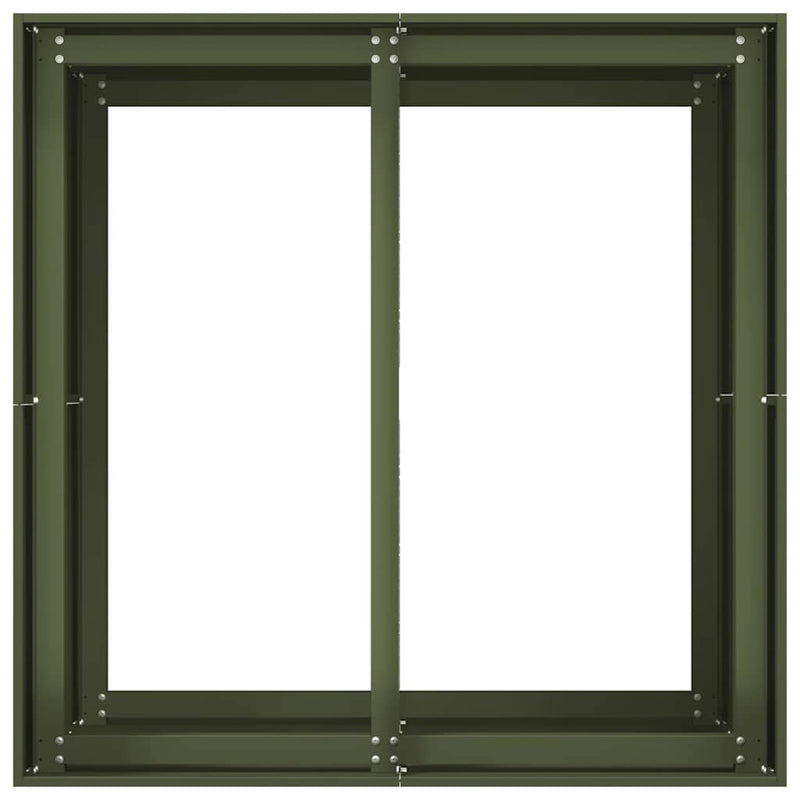 vidaXL ültetvény olívazöld 80x80x80 cm acél