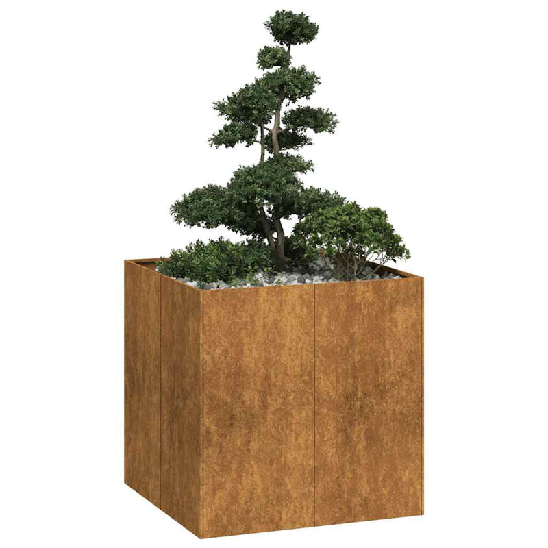 vidaXL ültető rozsdás 80x80x80 cm időjárásálló acélból