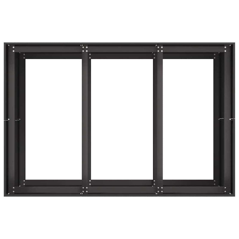 vidaXL fekete acél növénytartó 120x80x80 cm