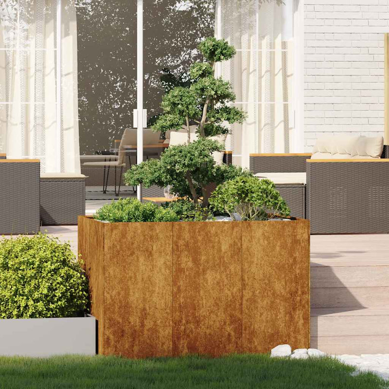 vidaXL ültető rozsdás 120x80x80 cm időjárásálló acélból