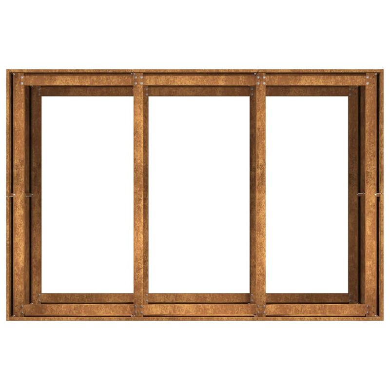 vidaXL ültető rozsdás 120x80x80 cm időjárásálló acélból
