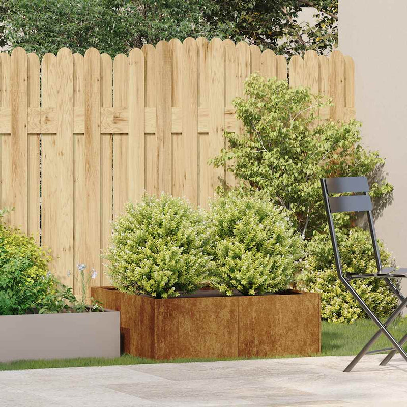 vidaXL ültető rozsdás 80x80x30 cm időjárásálló acélból