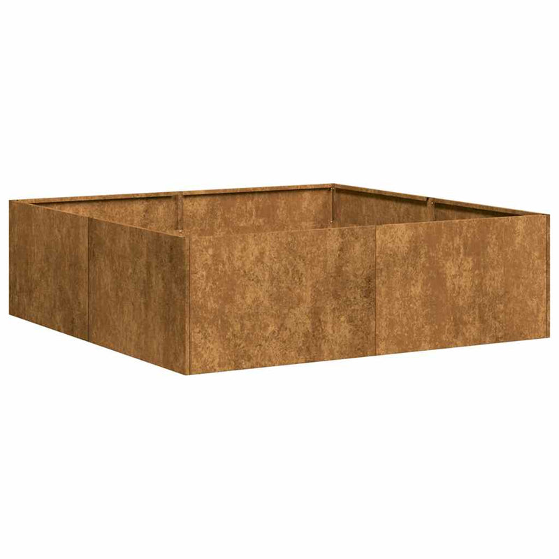 vidaXL ültető rozsdás 100x100x30 cm időjárásálló acélból