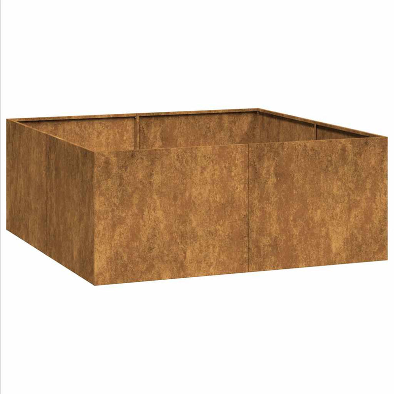 vidaXL ültető rozsdás 100x100x40 cm időjárásálló acélból