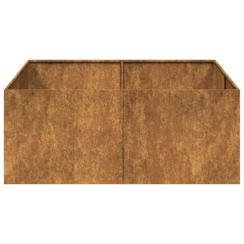 vidaXL ültető rozsdás 100x100x40 cm időjárásálló acélból
