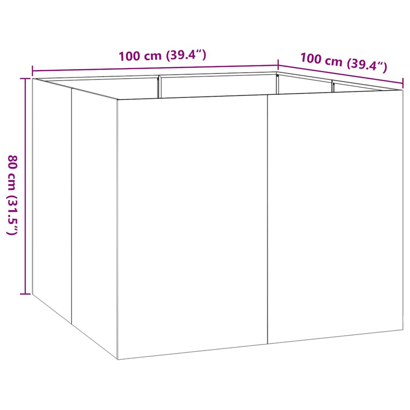 vidaXL növénytartó antracit 120x80x80 cm Acél