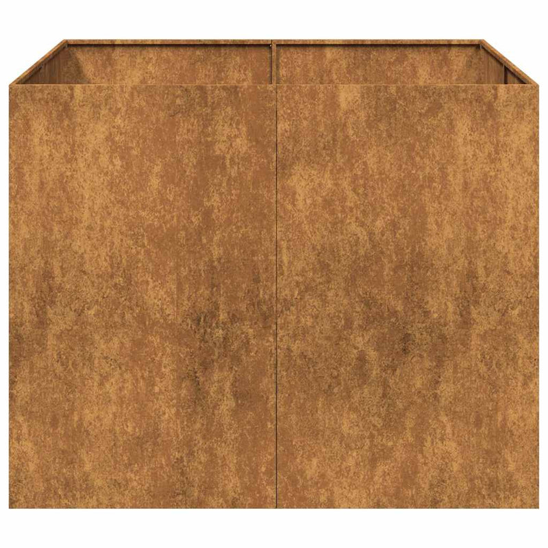vidaXL ültető rozsdás 100x100x80 cm időjárásálló acélból