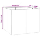 vidaXL ültető rozsdás 100x100x80 cm időjárásálló acélból