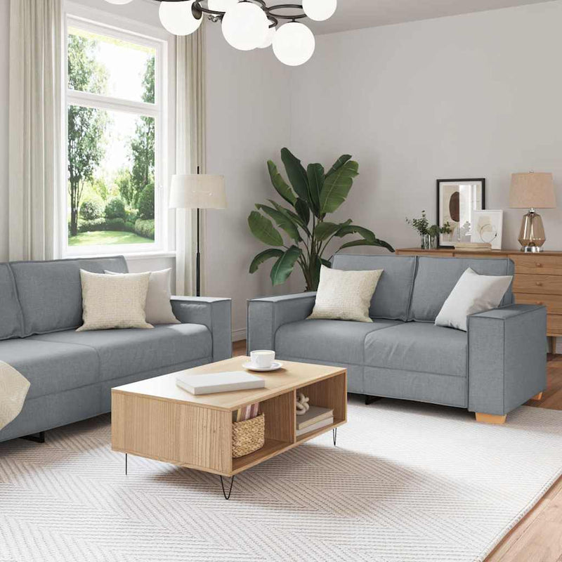 vidaXL Kanapé Szett párnával 3 pcs Szürke 220 x 78 x 84 cm szövet